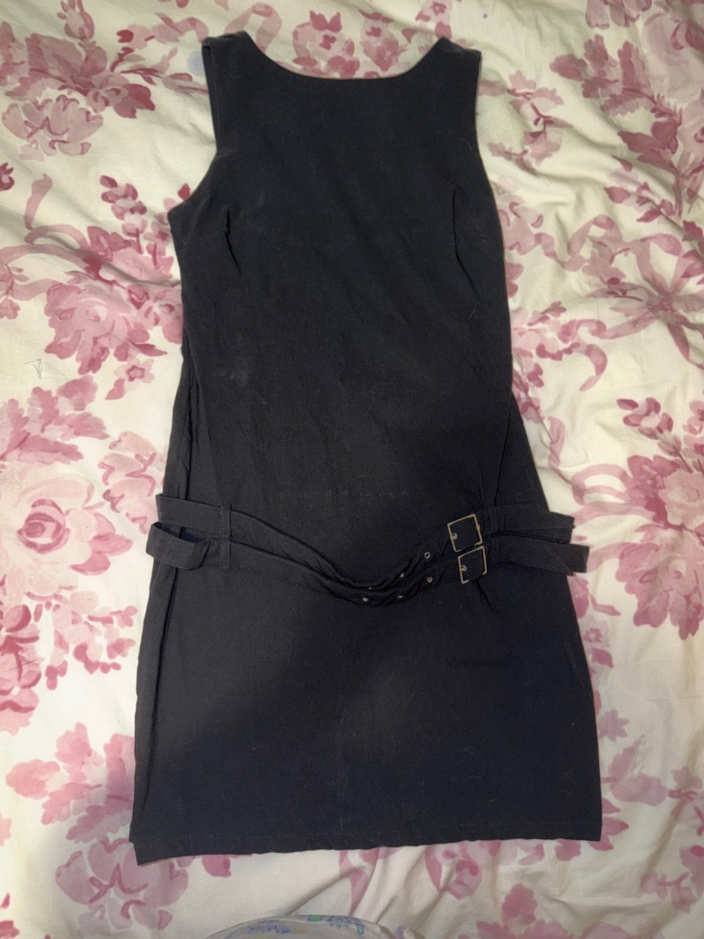 Bershka Classic Black Sleeveless Belted Sheath Dress
